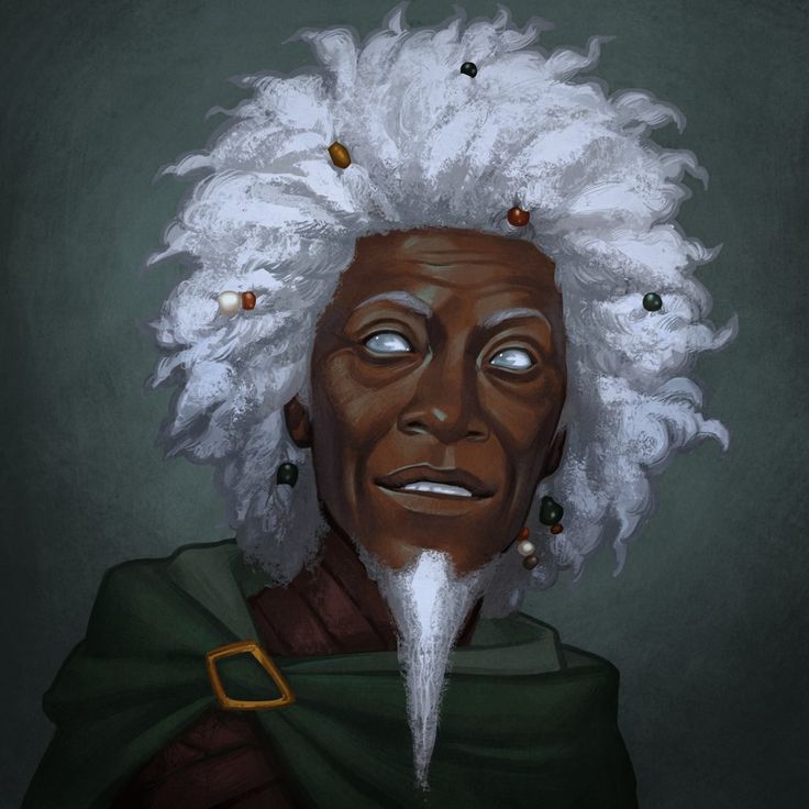 a painting of an old man with white hair