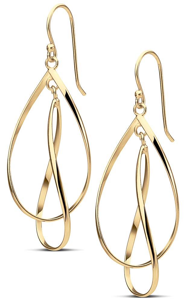 PRICES MAY VARY. UNIQUE EARRINGS FOR WOMEN TRENDY - Bold sterling silver drop earrings & 14k gold teardrop earrings for women who have elegant taste. The sleek silhouette adds a touch of class to any look (Double Teardrop / 14K Gold Plated) PERFECT ANNIVERSARY GIFT FOR HER! Impress her with stylish double hoop earrings that are sure to wow any crowd. Carefully crafted with high quality precious metals. All designs are hypoallergenic & nickel-free. BEST PRESENTS FOR MOM OR DAUGHTER - Classy dangl Best Presents For Mom, Best Presents, Silver Threader Earrings, Double Hoop Earrings, Silver Statement Earrings, Gold Dangle Earrings, Unique Gifts For Women, Sterling Silver Drop Earrings, Gemstone Stud Earrings