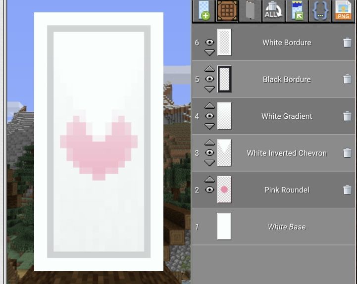 an image of a computer screen with the text, white border and pink heart on it