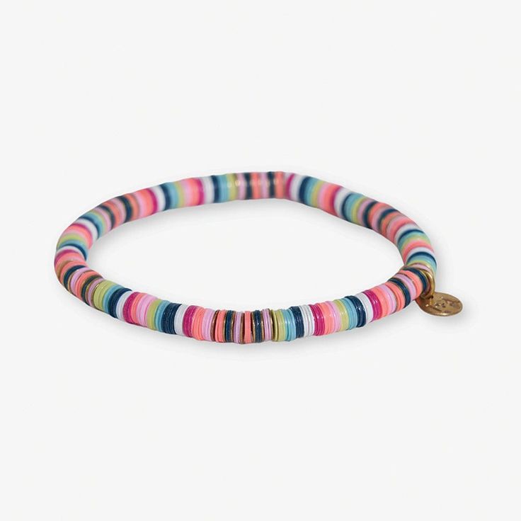 Grace Multi Mix Stretch Bracelet Rainbow Bracelet Trendy Multicolor Stretch Bracelet For Party, Trendy Multicolor Round Stretch Bracelet, Trendy Multicolor Heishi Beads Jewelry, Colorful Adjustable Stackable Jewelry, Rainbow Stretch Bracelet As A Summer Gift, Stackable Pink Beaded Bracelets For Summer, Rainbow Stretch Bracelet As Summer Gift, Fun Multicolor Friendship Bracelets For Party, Fun Multicolor Adjustable Jewelry