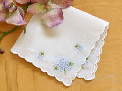 One of my favorite hankies. Very pretty for your something blue. Handkerchief Crafts, Bridal Handkerchief, Blue Handkerchief, Blue Daisies, Something Blue Bridal, Something Old Something New, Wedding Ceremony Programs, Embroidered Handkerchief, Daisy Design