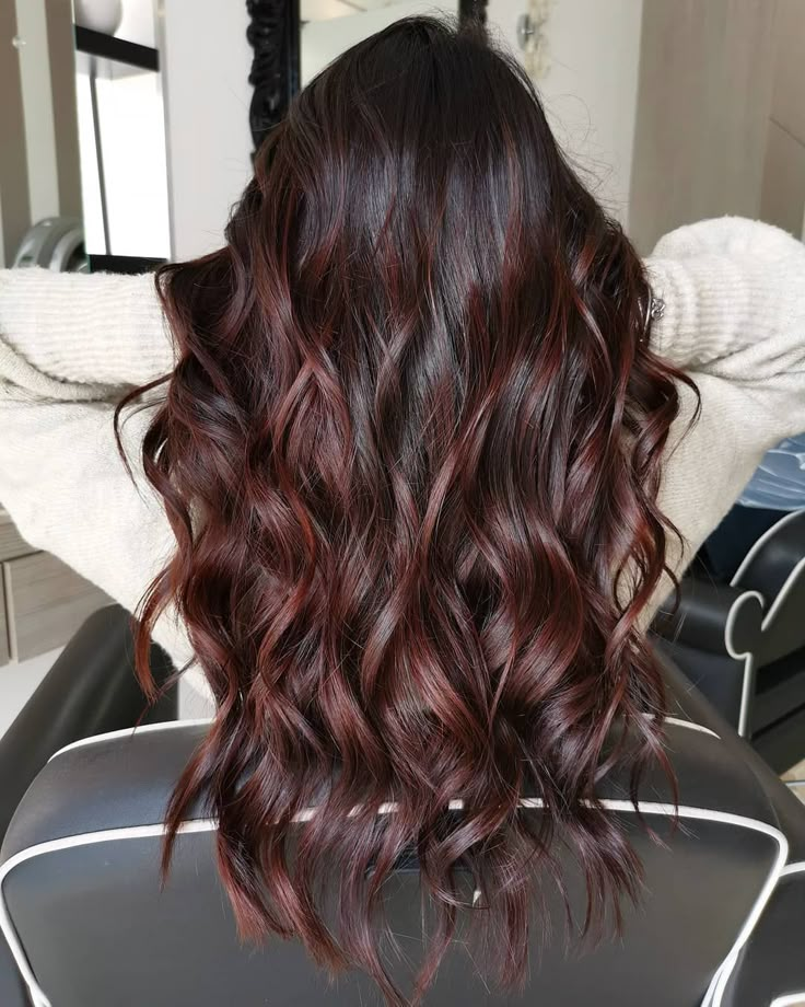 Red Balayage Hair, Auburn Balayage, Rambut Brunette, Black Hair Balayage, Wine Hair, Brown Hair Looks, Brown Hair Inspo, Dark Red Hair, Red Brown Hair