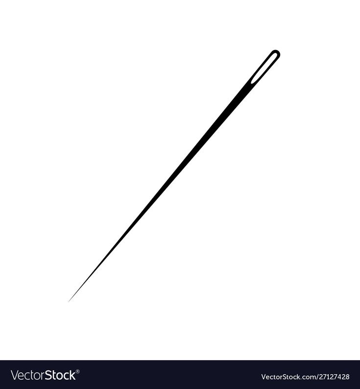 a black and white drawing of a needle