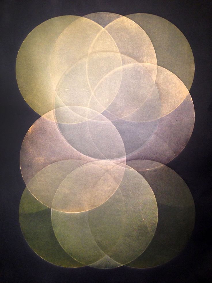 an abstract painting with circles in the middle