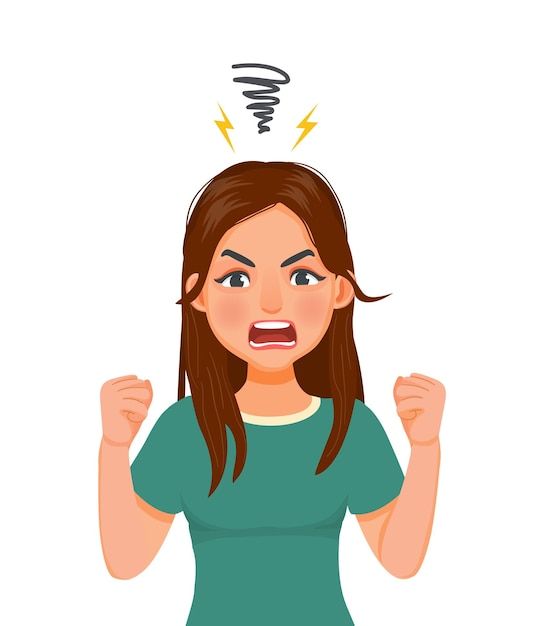 a woman with an angry look on her face and lightbulb above her head