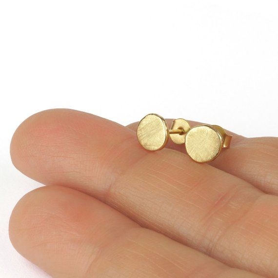 Gold earrings, 14k stud earrings, gold studs, round stud earrings Fine Jewelry Recycled Gold Earrings, Fine Jewelry Round Earrings In Recycled Gold, Recycled Gold Fine Jewelry Earrings, 14k Yellow Gold Circle Earrings, Delicate 14k Gold Round Earrings, Classic Round Recycled Gold Earrings, Classic Round Earrings In Recycled Gold, Hypoallergenic Round Earrings In Recycled Gold, Minimalist Yellow Gold Earrings For Gift