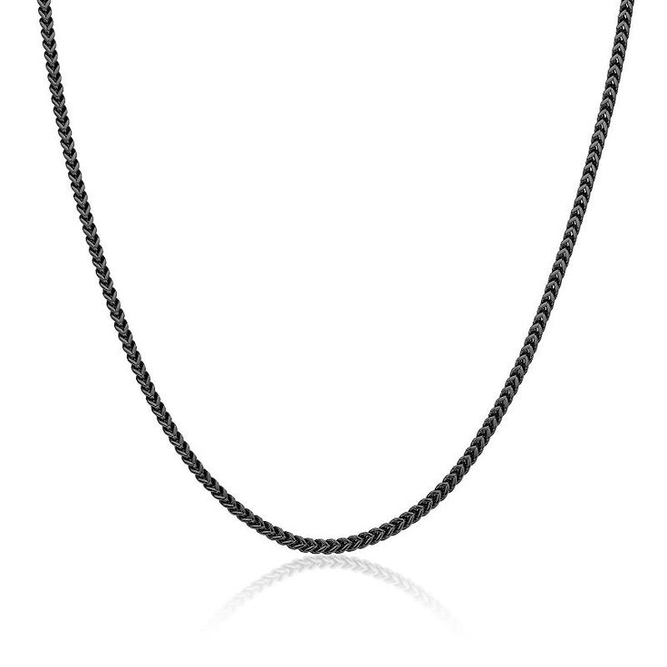 "Complete your fashionable look with this stylish LYNX stainless steel rolo chain necklace. Complete your fashionable look with this stylish LYNX stainless steel rolo chain necklace. Chain type: franco Chain width: 2.5 mm Metal: stainless steel Plating: ion plated Finish: polished Packaging: boxed, pouch Please note, due to the high value of this item, a signature may be required upon delivery. Size: 30"". Color: Black. Gender: male. Age Group: adult."