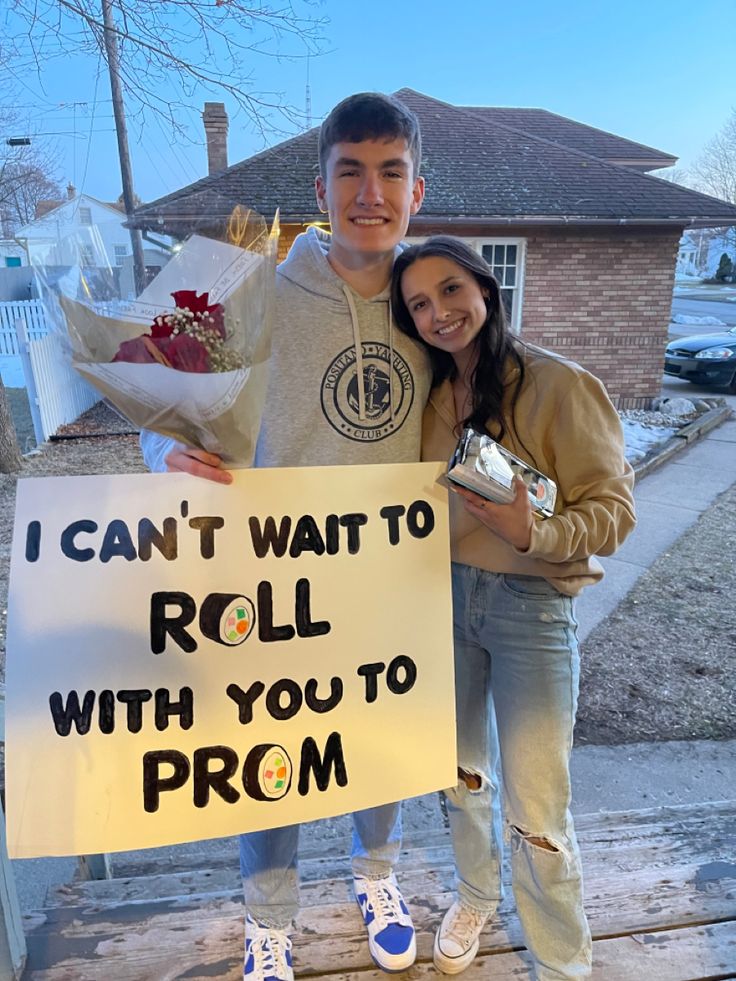 prom poster, prom idea, gf promposal, sushi promposal Promposal Ideas Simple, Mcdonalds Promposal, Cute Promposals For Friends, Senior Promposal Ideas, Rugby Promposal, Corny Prom Proposals, Promposal For Best Friend, Prom Posals Ideas Friends, Cute Promposal Ideas For Girlfriend