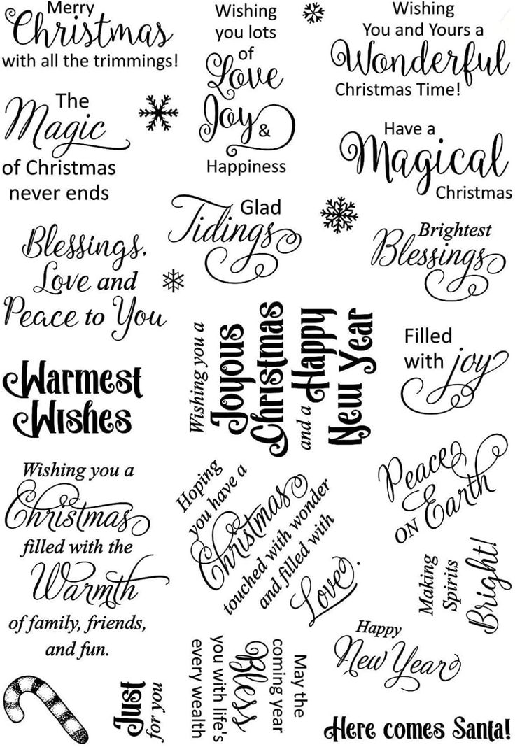 christmas wishes stamp set with words