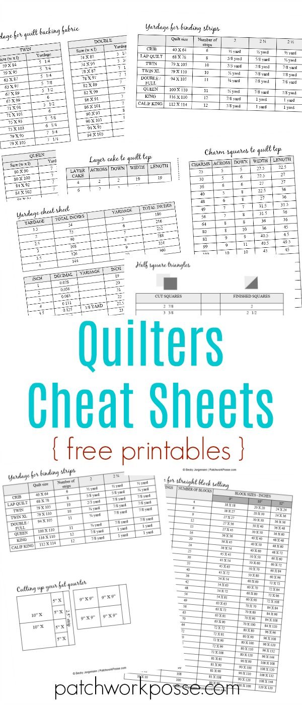 the printable worksheet for quilters'sheet sheets