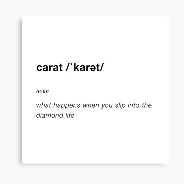 a white poster with the words carat / kart in black text on it