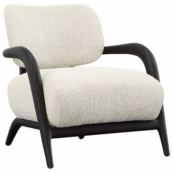 a white chair with black legs and a seat cushion on top of the armrests