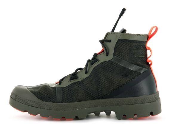 TRAVEL LITE+ ADVENTURE - Palladium US Casual Nylon Boots With Vibram Sole, Rugged Outdoor Sneakers With Rubber Sole, Mid-top Rubber Sole Hiking Boots For Outdoor, Casual Waterproof Lace-up Trail Running Shoes, Lace-up Hiking Boots With Abzorb Midsole For Outdoor Activities, Sporty Low-top Boots For Outdoor Activities, Casual Low-top Waterproof Boots For Outdoor, Casual Trail Running Shoes With Round Toe For Outdoor, Rugged Hiking Boots With Rubber Sole For Sports