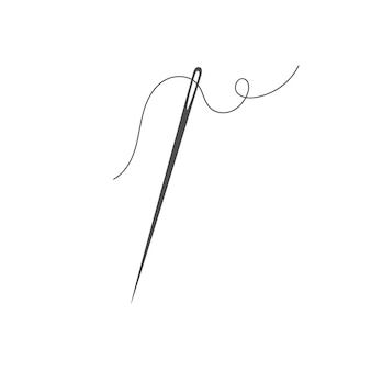 a black and white drawing of a pair of scissors with long hair on it's tip