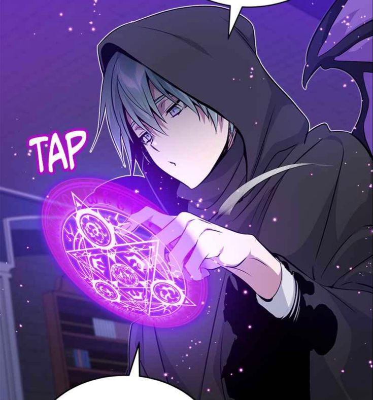 an anime character holding a purple object in his hand with the caption that reads, i