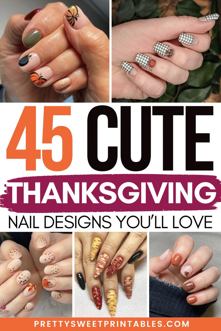 thanksgiving nail designs Thanksgiving Manicures, Thanksgiving Nails Design Fall, November Nail Designs, Candy Corn Nails, Turkey Nails, Fall Leaves Nail Art, Fall Thanksgiving Nails, Thanksgiving Nail Designs, Thanksgiving Nail Art