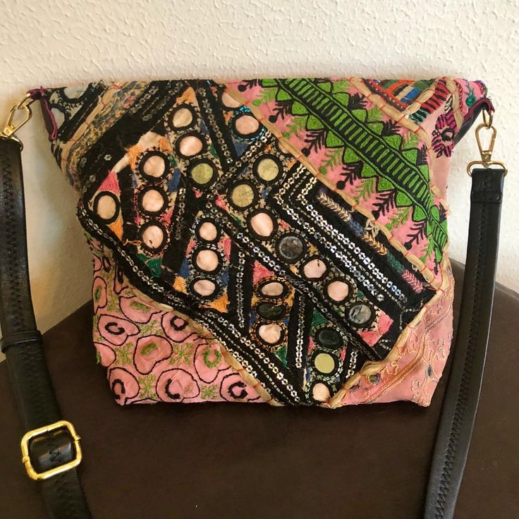 Crossbody Bag With Detachable And Adjustable Black Leather Strap And Gold Hardware. Purse Is Double Sided... A Colorful Handcrafted Ethnic Tapestry On One Side And Blush Pink Subtle Leather On The Other. Wear Bag Both Ways, It’s Like Having 2 Purses In One! Durable Brass Zipper Closure And Inside Zipper Pocket. This Purse Is Super Cute And Unique! You Will Love It! Pink Bohemian Crossbody Shoulder Bag, Bohemian Pink Crossbody Shoulder Bag, Pink Crossbody Shoulder Bag For Festival, Pink Bohemian Clutch For Everyday Use, Pink Festival Bag, Pink Handmade Clutch For Travel, Pink Pouch Shoulder Bag For Festival, Handcrafted Leather, Leather Purse