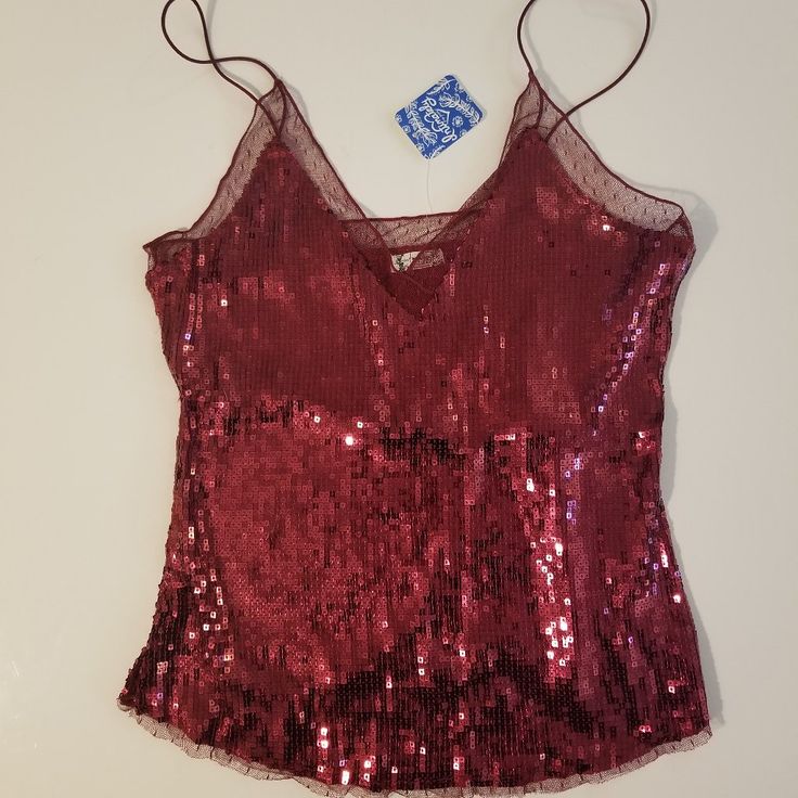 New With Tags, Never Worn Free People Red Sequin Tank In Size Small. Red Sequin Top, Concert Top, Fits Ideas, Sequin Tank, Red Sequin, Going Out Tops, Black Lace Tops, Going Out Outfits, Red Top