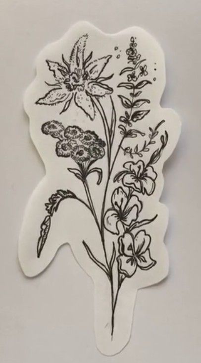 a sticker with some flowers on it