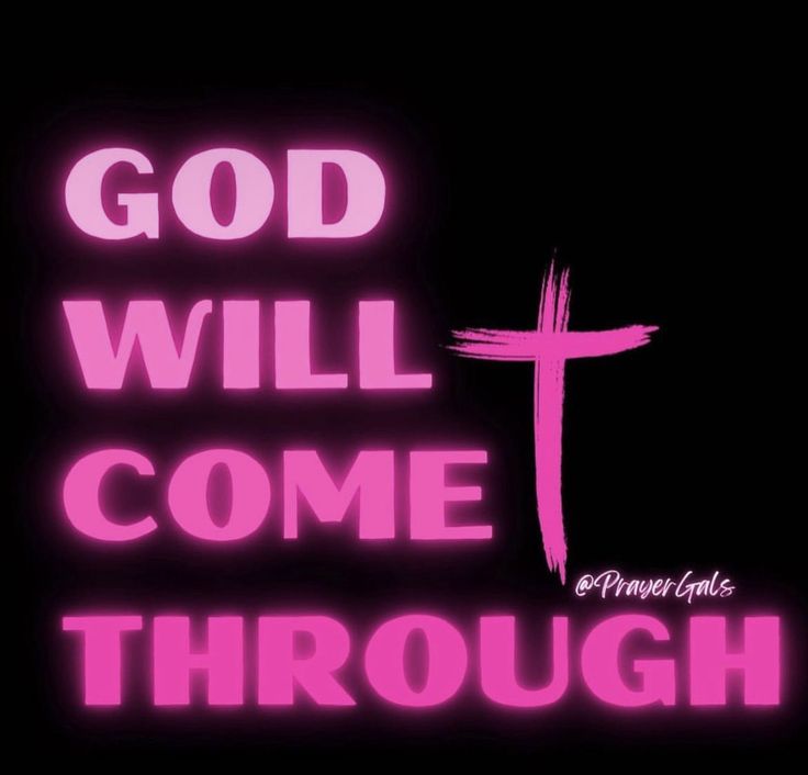 a pink neon sign that says god will come through