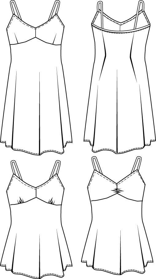 the front and back views of a women's tank top with spaghetti straps on each side