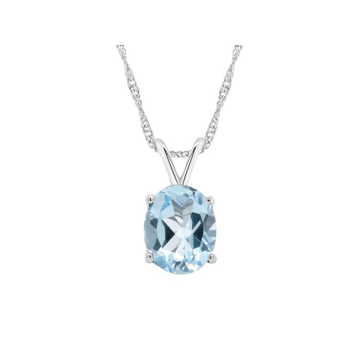 This gorgeous Alyson Layne 14k gold sky blue topaz pendant necklace is the perfect way to finish any outfit. This gorgeous Alyson Layne 14k gold sky blue topaz pendant necklace is the perfect way to finish any outfit. Chain length: 18 in. Plating: rhodium Packaging: boxed Finish: polished Pendant size: 5/8"L x 1/3"W Chain type: ropeSTONE DETAILS Stone type: blue topaz Total weight: 3 5/8 ct. Center stone size: 10 mm x 8 mm Shape: oval Setting: prong Gemstones may have been treated to enhance the Blue Topaz Oval Pendant Necklace, Blue Topaz Pendant Necklace, Gold Skies, Oval Setting, Blue Topaz Pendant, Topaz Pendant, Sky Blue Topaz, Chain Lengths, Chain Length