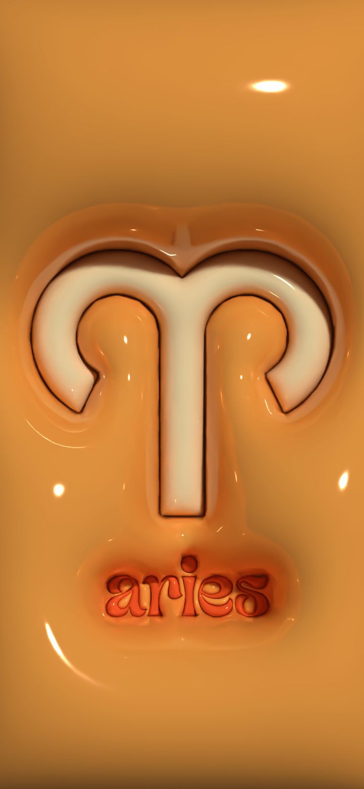 the letter t is made up of orange and white letters that spell out aries