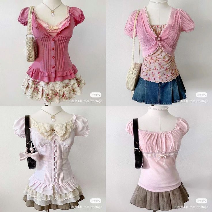 Harajuku Cute Fashion, Y2k Fashion Early 2000s Japanese, Pink Puffy Sleeve Top Outfit, Cute Acubi Fashion, Y2k J Fashion, 2010 Japanese Fashion, Aliexpress Coquette, Acubi Coquette Fashion, Soft 2000s Aesthetic