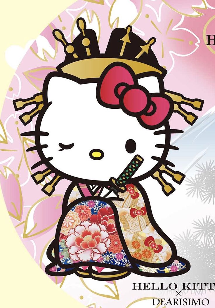 the hello kitty doll is wearing a tiara and holding a small fan in her hand