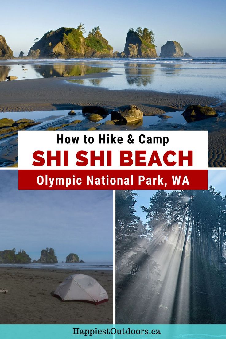 the cover of how to hike and camp shi shi beach olympic national park, wa