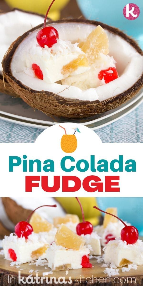 pine colada fudge is an easy and delicious dessert that's ready to be eaten