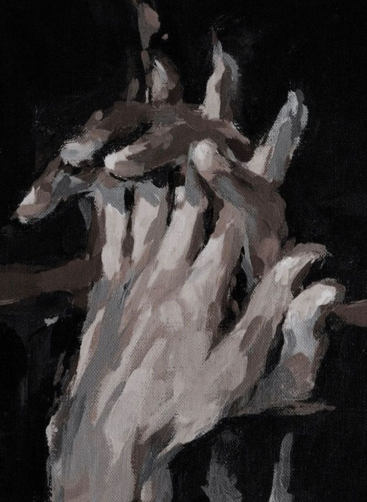 a painting of a person's hand holding something