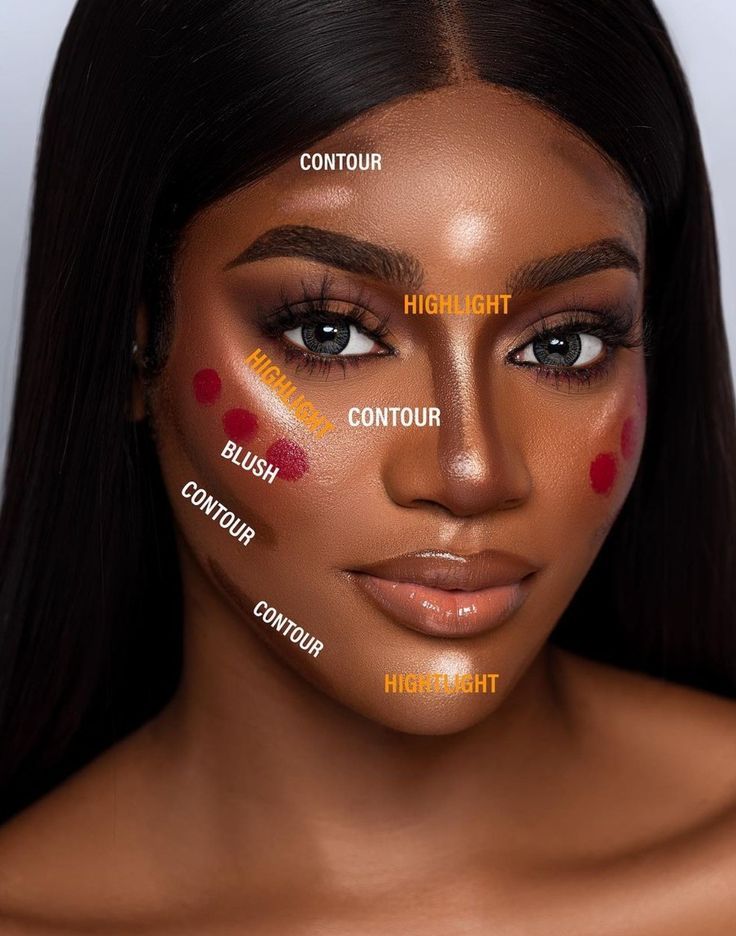 Contour Makeup For Black Women, Dark Skin Tone Makeup, Heavy Makeup Look, Corporate Makeup, Face Makeup Guide, Face Makeup Tutorial Video, Dark Skin Makeup Tutorial, Contouring For Beginners, Esthetician School