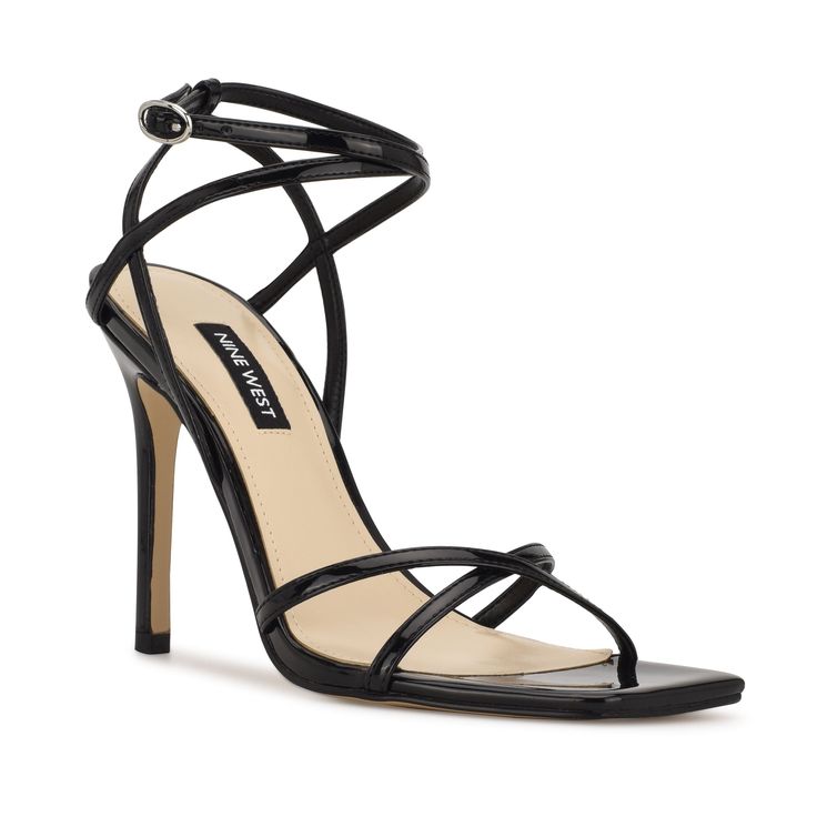 The strappy Tidle ankle strap sandal is an ultra sexy update to an essential dress shoe. The sky high stiletto heel is paired with a modern square toe and multiple criss-crossed skinny straps. Perfect Shoes, Dress Sandals, Strap Dress, Heel Sandals, Ankle Strap Sandals, Womens High Heels, High Heel Sandals, Shoes Black, Stiletto Heel