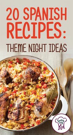 the cover of 20 spanish recipes theme night ideas