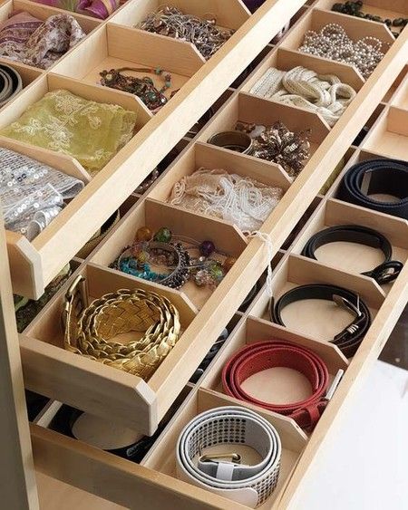 the drawers are full of jewelry and bracelets