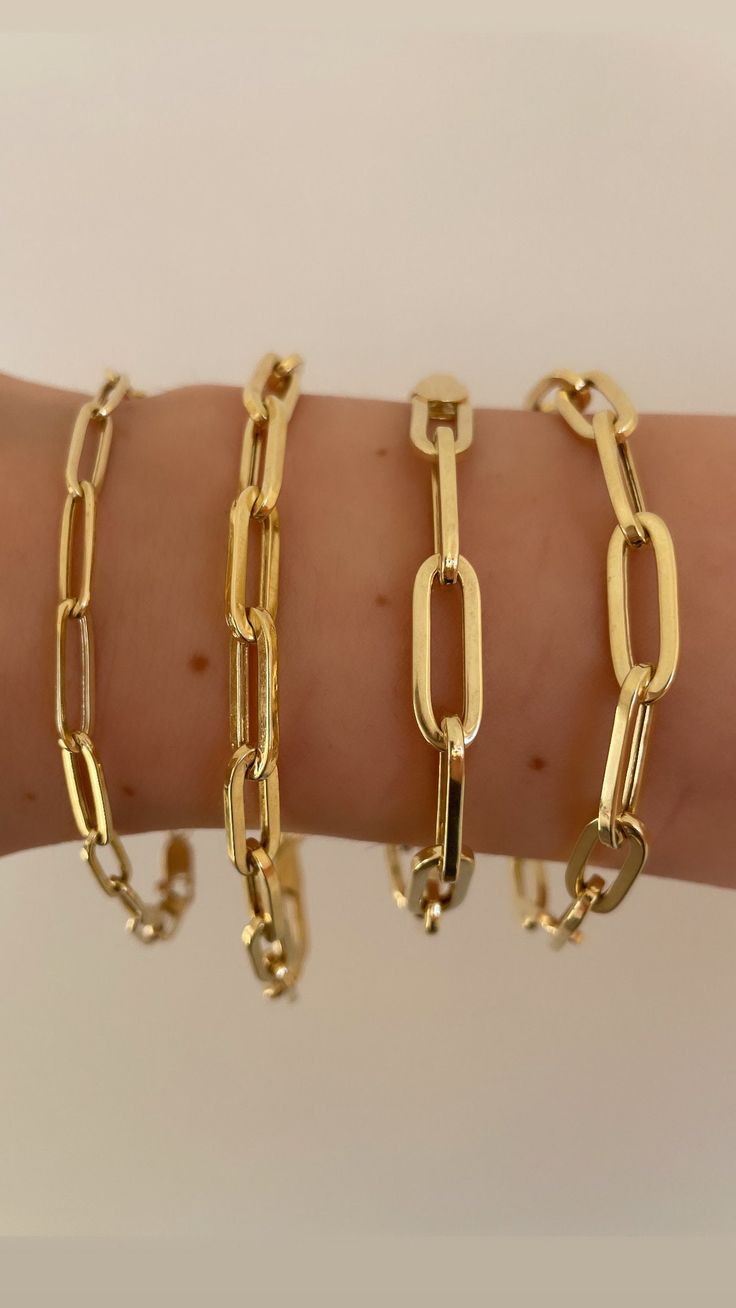 "Real gold paperclips are paper clip bracelets 14k gold. Oval link chain is a nice design for women. Paperclip for women is a unique style for  every day.  Details:  Thickness: 3,4,5mm Length:  7\",7.5\",8\" 14K REAL GOLD 100% AUTHENTICITY GUARANTEE Check more designs:  1) 14K SOLID YELLOW GOLD  PAPERCLIP NECKLACE AND BRACELET  https://www.etsy.com/listing/1454698574/solid-14k-real-gold-italian-style 2) 14K SEMI SOLID WHITE GOLD PAPERCLIP NECKLACE AND BRACELET https://www.etsy.com/listing/1432862950/14k-real-gold-paperlink-chain-italian 3) 10K SEMI SOLID YELLOW GOLD PAPERCLIP NECKLACE AND BRACELET  https://www.etsy.com/listing/1454043604/real-10k-gold-paper-clip-chain-necklace paper clip bracelets, paperclip bracelet, 5mm paper clip, 14k paperclip, 14k gold paper clip, paper clip bracelet, Tarnish Resistant Paperclip Bracelet As Gift, Tarnish Resistant Paperclip Bracelet For Gift, Gold Chain Paperclip Bracelet As Gift, Gold Paperclip Bracelet With Rectangular Links As Gift, Gold Chain Paperclip Bracelet For Gift, Tarnish Resistant Paperclip Bracelet With Rectangular Links, Gold Rectangular Paperclip Bracelet, Gold Paperclip Bracelet Perfect As Gift, 14k Gold Paperclip Bracelet As Gift