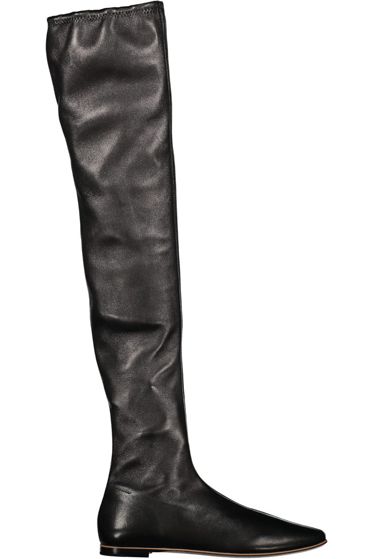 Almond shaped toe100% lambComposition: 100% % Lamb Luxury Knee-high Boots For Evening, Luxury Evening Knee-high Boots, Luxury Knee-high Calf Leather Boots With Leather Sole, Luxury Knee-high Calf Leather Boots, Sleek Leather Over-the-knee Heeled Boots, Luxury Calf Leather Knee-high Boots, Luxury Calf Leather Knee-high Heeled Boots, Luxury Knee-high Boots With Square Toe And Reinforced Heel, Luxury Knee-high Boots With Reinforced Heel And Square Toe