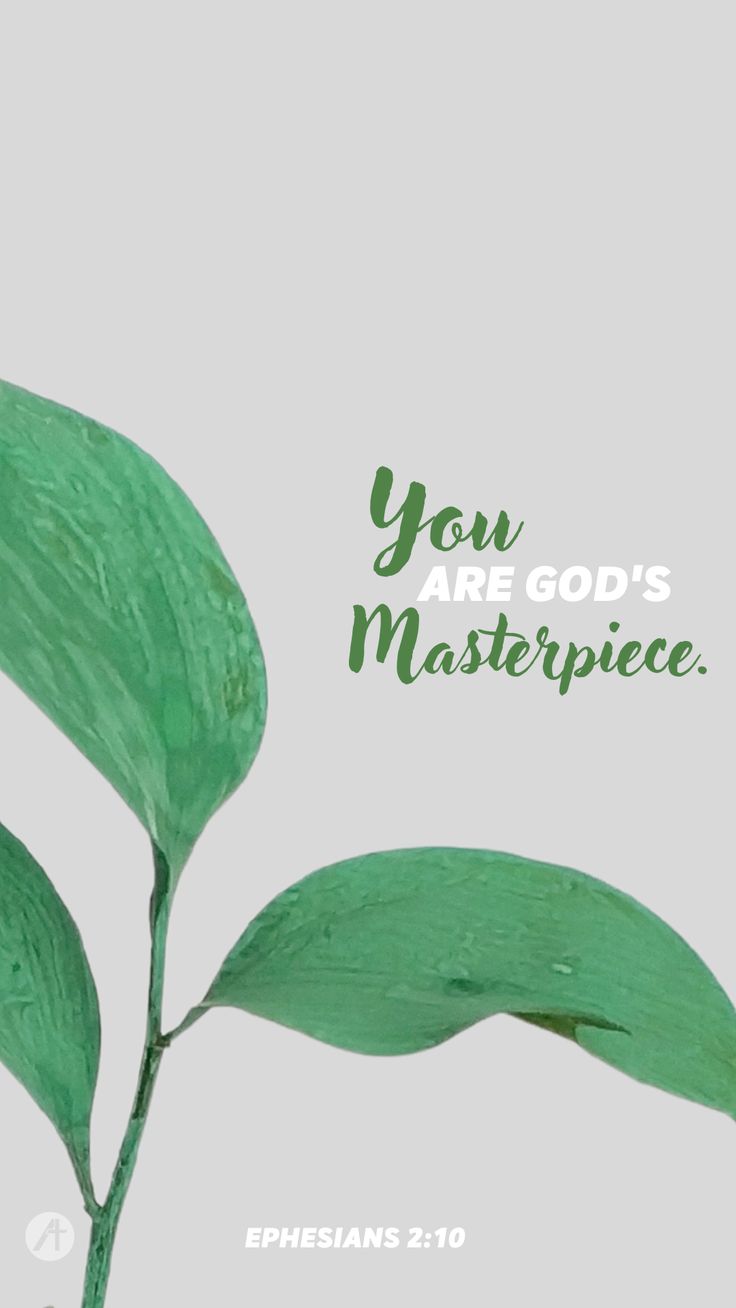 a green leaf with the words you are god's masterpiece