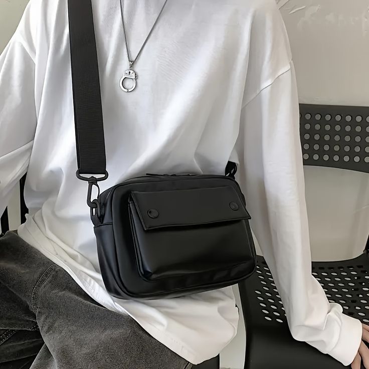 Temu에 있는 저렴한 상품, 신규 사용자 첫 주문 무료 배송 Stylish Leather Bags, Cross Body Sling Bag, Streetwear Ideas, Chic Crossbody Bag, Casual Crossbody Bag, Shoulder Sling, Estilo Chic, Handbags For Men, Small Bag