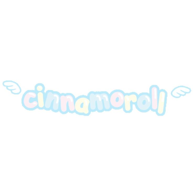 the word cinnamoroll written in pastel colors