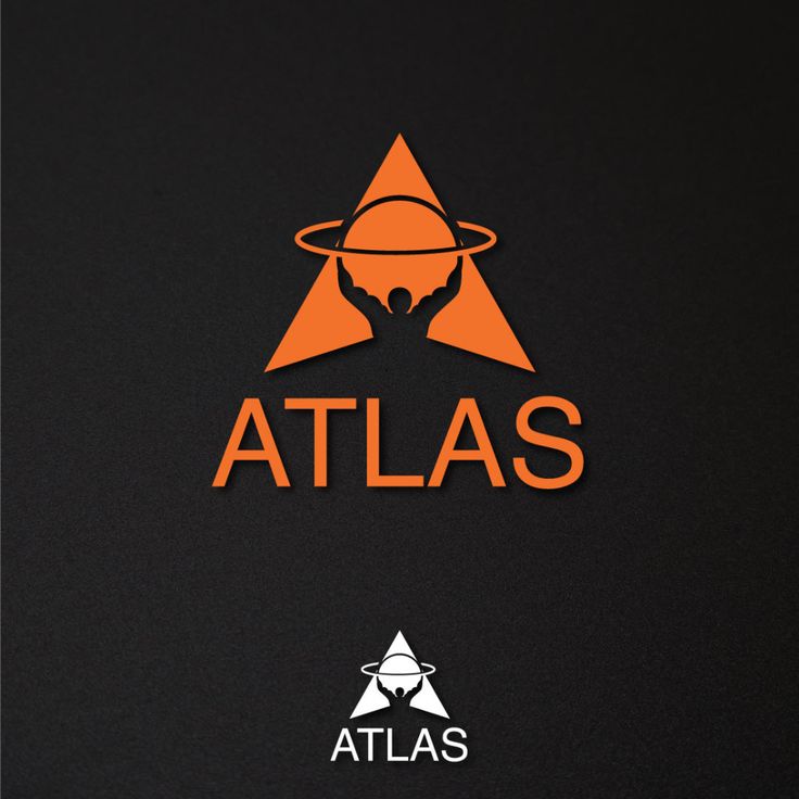 the atlas logo is orange and black