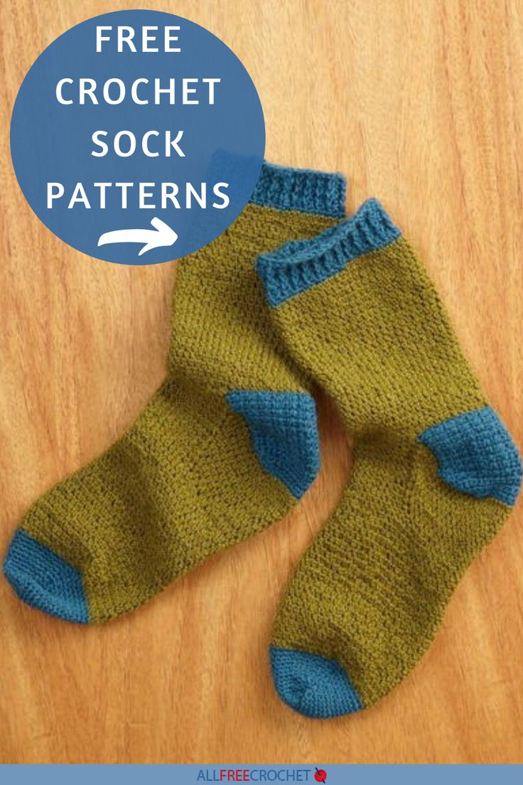 a pair of socks with the words free crochet sock patterns written below it