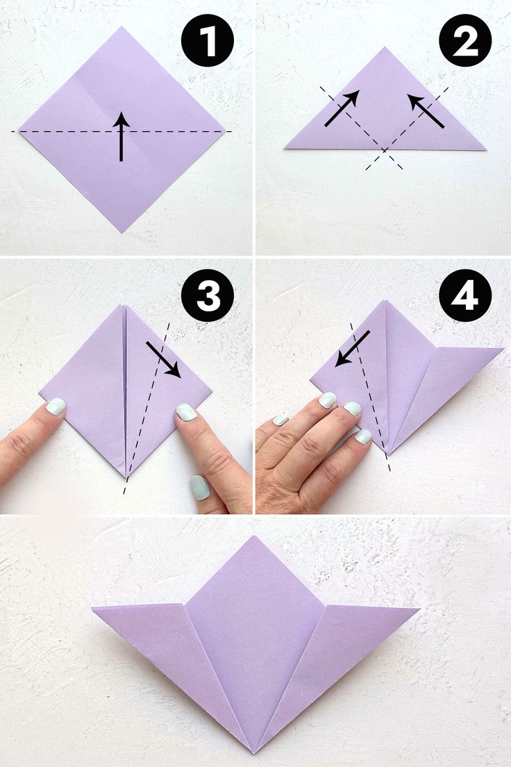 step by step instructions to make an origami flower