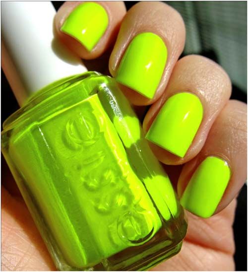 Neon Green Nail Polish, Neon Green Nails, Neon Nail Polish, Green Nail Polish, Yellow Neon, Nice Nails, Green Nail, Essie Nail Polish, Ideas Nails