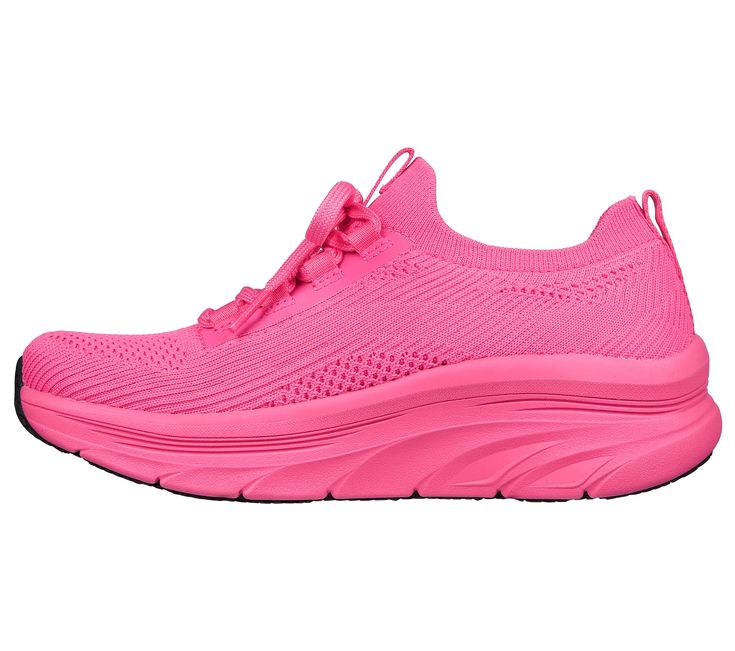 Experience long-lasting comfort during your entire shift wearing the Skechers Work Relaxed Fit: D'Lux Walker SR shoe. This slip-resistant work sneaker features a durable knit fabric upper in a slip-on style with a well-cushioned midsole for comfort and support. | Skechers Women's Work Relaxed Fit: D'Lux Walker SR - Ozema Sneaker Pink Mesh Sneakers With Arch Support, Athleisure Slip-resistant Sneakers For Workout, Slip-resistant Mesh Sneakers For Light Exercise, Functional Slip-resistant Sneakers For Workout, Slip-resistant Lace-up Running Shoes For Workout, Slip-resistant Round Toe Workout Sneakers, Slip-resistant Athleisure Walking Shoes For Errands, Slip-resistant Workout Sneakers With Round Toe, Athleisure Slip-resistant Walking Shoes