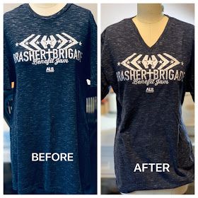 before and after t - shirts being worn on mannequins