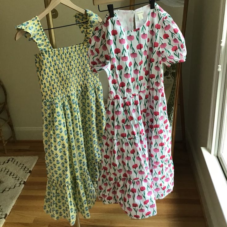 J.Crew Crewcuts Sz 14 Dresses, Yellow Smocked Tiered, Sz 14, Yellow Floral, Lined, 100% Cotton & Pink Floral Short Sleeve, Sz 14, 98% Cotton/2% Elastine, Nwot Playful Summer Smocked Dress With Floral Print, Playful Smocked Dress With Floral Print For Summer, Playful Smocked Floral Dress For Summer, Playful Floral Smocked Dress For Summer, Playful Multicolor Smocked Summer Dress, Multicolor Smocked Short Sleeve Dress For Spring, Multicolor Short Sleeve Smocked Dress For Spring, Multicolor Cotton Smocked Dress With Floral Print, Playful Smocked Dress For Spring Vacation