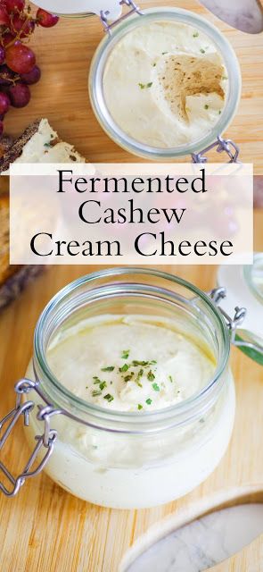 fermented cashew cream cheese in a glass jar