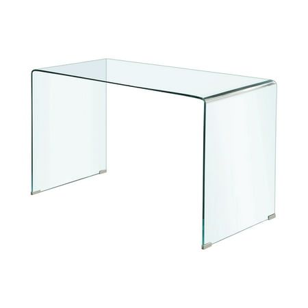 a clear glass table on a white background